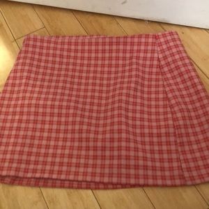 Red and white plaid urban outfitters skirt